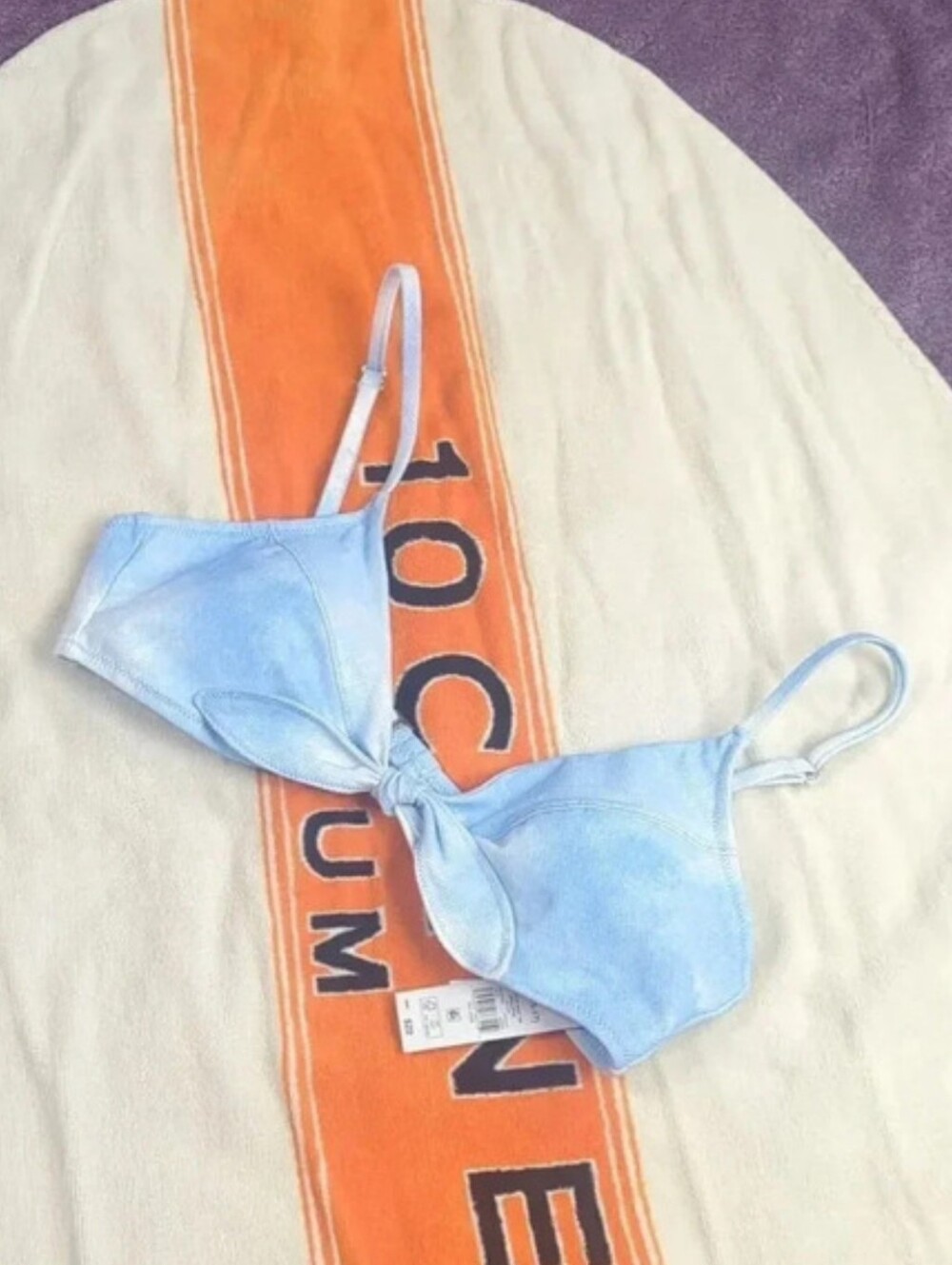 Celebrity Pink Blue & White Tie Dye Bikini Top - Picture 5 of 16